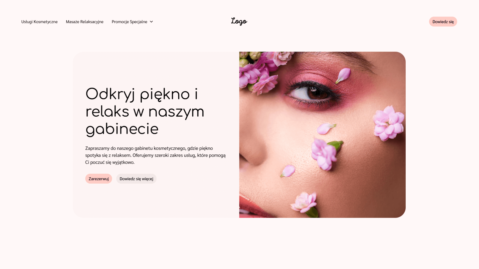 Strona internetowa dla kosmetyczki, gabinetu urody