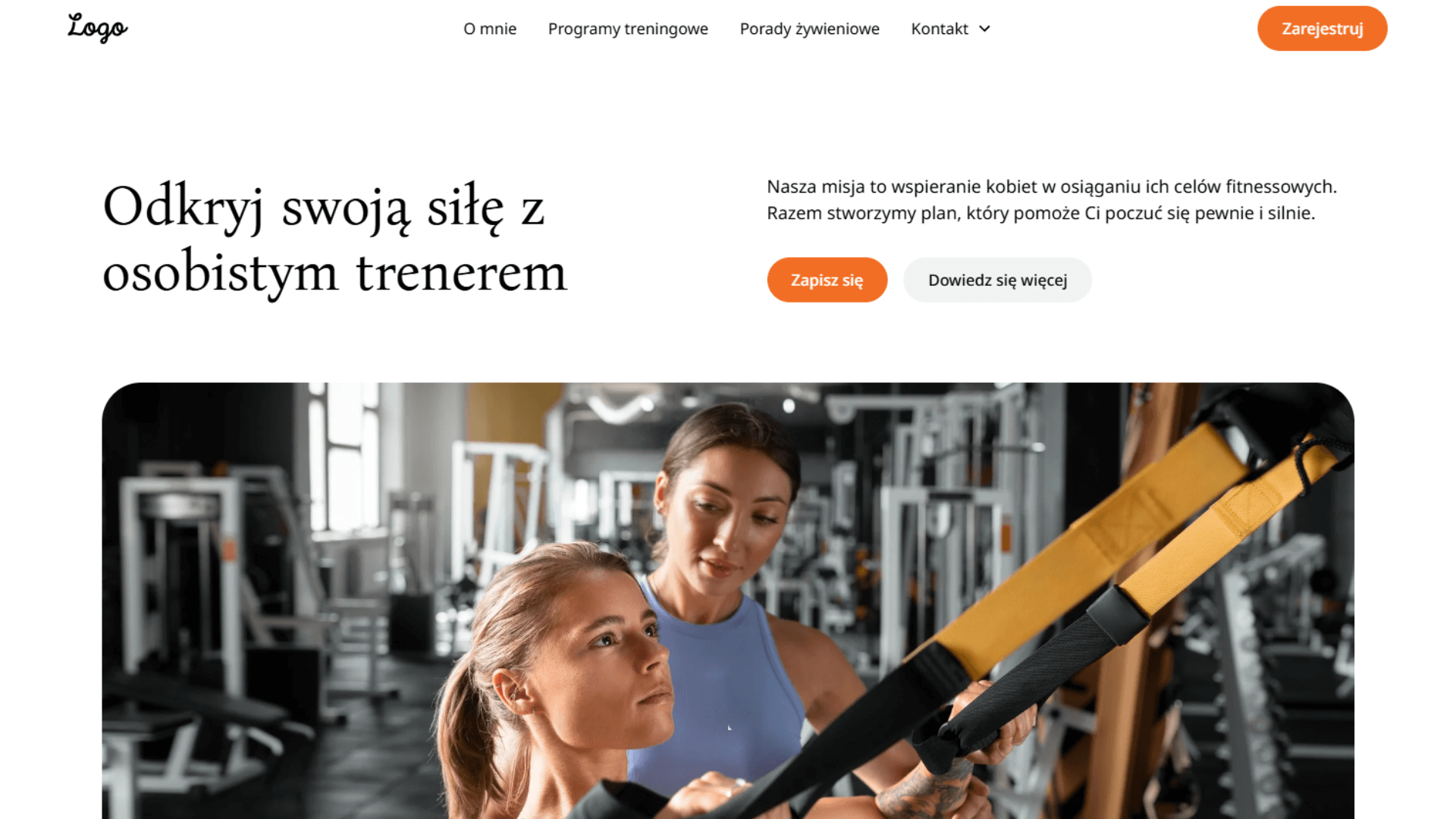 Strona internetowa dla trenera personalnego